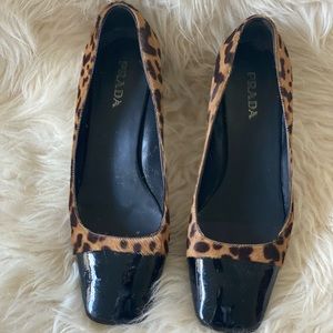 Vintage Prada Leather Leopard Heels